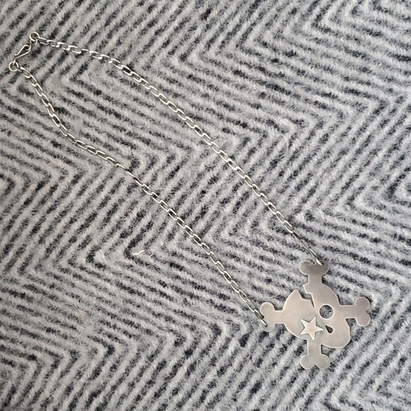 Missy Industry Sterling Silver Skull Necklace – Y2K - Picture 4 of 10